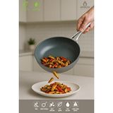 Amboss Sera Nova Yanmaz Yapışmaz Seramik Wok Tava 28 cm – Gri