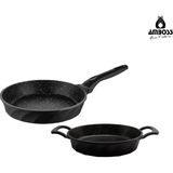 Amboss Valencia 2 Parça Döküm 26 cm Tava 20 cm Sahan Seti - Siyah