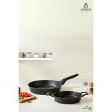Amboss Valentino 2 Parça Döküm 20 CM Sahan Ve 26 CM Tava Seti