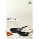 Amboss Valentino 2 Parça Döküm 26 cm Tava 20 cm Sahan Seti