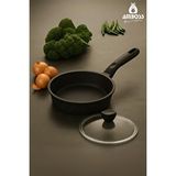 Amboss Vento Döküm Cam Kapaklı Tava 18x5cm Siyah
