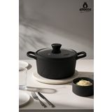 Amboss Vento Döküm Titanyum Kaplama Cam Kapaklı 20x9,5 cm Derin Tencere