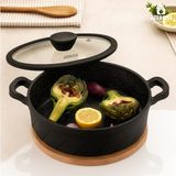 Amboss Vento Döküm Titanyum Kaplama Cam Kapaklı 26x7 cm Basık Tencere