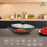 Amboss Violet Kapaklı Gözleme Tavası 34 cm Döküm Granit Kaplama