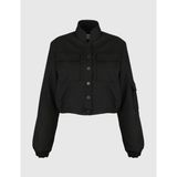 Ambra Siyah Crop Bomber Kadın Ceket - 42