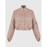 Ambra Vizon Crop Bomber Kadın Ceket - 44