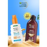Ambre Solaire Bronzlaştırıcı Yağ 200ml&sensitive Advanced Güneş Koruyucu Çocuk Sprey Gkf50 150ml