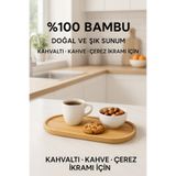 Amentes 1 Adet Bambu Oval Sunum Ve Servis Tepsisi - Ahşap Tepsi - Yağdanlık Altlığı