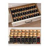 Amentes 12 Li Baharat Kavanozu Köşeli Serpme Başlıklı Baharatlık Bambu kapaklı 120 ml