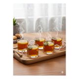 Amentes 6 Lı Cam Boncuk Kulplu Kahve Yanı Su Bardağı 125ml.