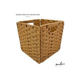 Amentes El Yapımı Bambu Rattan Katlanabilir Çamaşır Sepeti 27X27X27