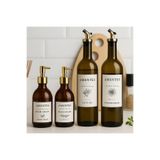 Amentes Gold Seri Amber Gold 2'li 750 ml Zeytinyağı Sıvıyağ Şişesi 2 Li Gold Sıvı Sabunluk Yağdanlık Yağlık