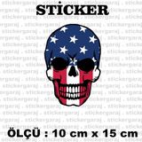 America Kuru Kafa 2 Adet Sticker - Araba Motosiklet Kask Buzdolabi Cam Otomobil Atv Laptop Tablet Duvar Stickeri