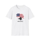 American Air Force Jet Patriotic Usa Flag Military Baskılı Beyaz Üniseks Pamuk Tişört - Xlarge