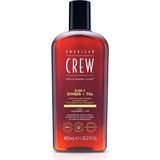 American Crew 3in1 Ginger + Tea With Energizing Fragrance Erkekler Için Canlandırıcı Şampuan + Saç Kremi + Vücut Losyonu 450 ml - Şeffaf - Standart