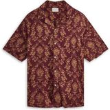 American Rag Cie La Chemise Damas: %100 Viskon Akışkan Kısa Kollu Gömlek, Rahat Fit Tasarım - XS - Bordo