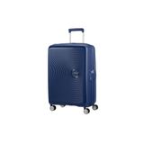 American Tourister Lacivert Soundbox - Körüklü 67 cm Orta Boy Sert Valiz