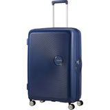 American Tourister Lacivert Soundbox - Körüklü 77/28 Büyük Boy Sert Valiz - Mavi