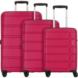 American Tourister Summer Splash 3'lü Valiz Seti, Tsa Kilitli, 4 Tekerlekli - Pembe