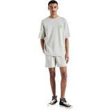 American Vintage Bisiklet Yaka Gri Melanj T-Shirt, M, 5003243206, Gri Melanj, Erkek