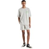American Vintage Bisiklet Yaka Gri Melanj T-Shirt, S, 5003243206, Gri Melanj, Erkek