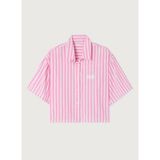 American Vintage Pembe Kadın Çizgili Gömlek VEX06AE26 - S
