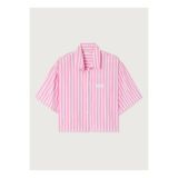 American Vintage Pembe Kadın Çizgili Gömlek VEX06AE26