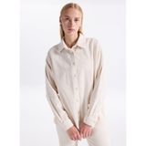 American Vintage Standart Gömlek Yaka Gömlek, M/L, 5003308949, Ekru, Kadın