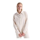 American Vintage Standart Gömlek Yaka Gömlek, XS-S, 5003308949, Ekru, Kadın