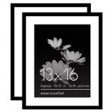 Americanflat 13x16 Resim Çerçevesi 2 inç Siyah Set - Mat ile 10x13 Resim Çerçevesi veya 13x16 Mat Olmayan Çerçeve olarak kullanın - Yatay veya Dikey Ekran için Pleksiglas Kapaklı Kolaj Resim
