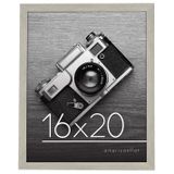 Americanflat 16 x 20 Gri Poster Çerçevesi - Cilalı Pleksiglaslı Kompozit Ahşap - Duvar için Yatay ve Dikey Formatlar Asma Donanımı ile Birlikte