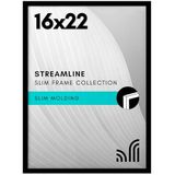 Americanflat 16x22 Siyah Resim Çerçevesi - Parlak Pleksiglaslı İnce Kenarlıklı Fotoğraf Çerçevesi - Yatay veya Dikey Görüntü Formatı için Asma Donanımlı Duvar Resim Çerçevesi