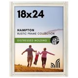 Americanflat 18x24 Aspen Beyaz Resim Çerçevesi - Dokulu Ahşap ve Pleksiglas ile Rustik Resim Çerçevesi - Duvar İçin Yatay ve Dikey Formatlar