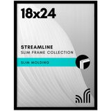Americanflat 18x24 Parlak Pleksiglaslı Siyah Poster Çerçevesi - İnce Kenarlık 45 x 60 cm Duvar için Büyük Resim Çerçevesi, Yatay veya Dikey Formatta Poster Çerçeveleri
