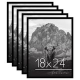 Americanflat 18x24 Poster Çerçevesi Seti 5 inç Siyah - Parlak Pleksiglas ve Asma Donanımlı Galeri Duvar Çerçevesi Seti - Yatay veya Dikey Ekran Kolaj Duvar Dekoru