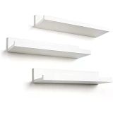 Americanflat 35,6 Cm Asılı Raf Seti, 3'Lü Beyaz, Kompozit Ahşap, Duvara Monte Edilmiş Saklama Rafları, Yatak Odası, Oturma Odası, Banyo, Mutfak, Ofis Daha Fazlası Için, 14 Inç (3 Adet)
