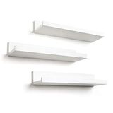 Americanflat 35,6 cm asılı raf seti, 3'lü beyaz, kompozit ahşap, duvara monte edilmiş saklama rafları, yatak odası, oturma odası, banyo, mutfak, ofis ve daha fazlası için, 14 inç (3 adet)