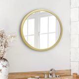 Americanflat 50,8 Cm Çerçeveli Yuvarlak Altın Ayna - Banyo, Yatak Odası, Antre, Oturma Odası İçin Büyük Daire Aynası - Duvar Dekoru İçin B
