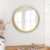 Americanflat 50,8 cm Çerçeveli Yuvarlak Altın Ayna - Banyo, Yatak Odası, Antre, Oturma Odası için Büyük Daire Aynası - Duvar Dekoru için Büyük Dairesel Modern Ayna