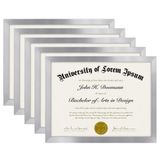 Americanflat 8,5 x 11 Parlak Pleksiglaslı Diploma Çerçevesi - 5'li Set - Eski Koleksiyon - Masa Üstü ve Duvar Ekranı için Fotoğraf Çerçeveleri - Gümüş