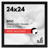 Americanflat Cilalı Pleksiglas ile 24x24 Resim Çerçevesi - Epik Koleksiyon - Tasarlanmış Ahşap Kare Resim Çerçeveleri - Duvar Ekranı için Geniş Fotoğraf Çerçevesi - Siyah