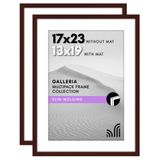 Americanflat Cilalı Pleksiglaslı 17x23 Resim Çerçevesi - 2'li Set - 13x19 Çerçeve olarak Mat veya 17x23 Çerçevesiz Kullanım - Galleria Koleksiyonu - Duvar Sergisi için Galeri Duvar Çerçevesi Seti -
