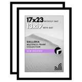 Americanflat Cilalı Pleksiglaslı 17x23 Resim Çerçevesi - 2'li Set - Mat ile 13x19 Çerçeve veya 17x23 Mat Olmayan Çerçeve olarak kullanın - Galleria Koleksiyonu - Duvar Ekranı için Galeri Duvar