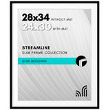 Americanflat Cilalı Pleksiglaslı 28x34 Poster Çerçevesi - Mat ile 24x30 Çerçeve veya 28x34 Çerçeve olarak kullanın - Streamline Koleksiyonu - Duvar Ekranı için İnce Fotoğraf Çerçevesi - Siyah
