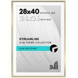 Americanflat Cilalı Pleksiglaslı 28x40 Poster Çerçevesi - Mat ile 24x36 Çerçeve veya 28x40 Çerçeve olarak kullanın - Streamline Koleksiyonu - Duvar Ekranı için İnce Resim Çerçevesi - Altın