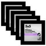 Americanflat Cilalı Pleksiglaslı 5x5 Resim Çerçevesi - 5'li Set - Galleria Koleksiyonu - Masa Üstü ve Duvar Ekranı için Galeri Duvar Çerçevesi Seti - Siyah