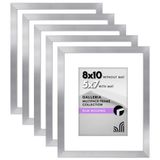 Americanflat Cilalı pleksiglaslı resim çerçevesi, 20,3 x 25,4 cm, 5 adet, paspartulu 12,7 x 17,8 cm çerçeve olarak veya 20,3 x 25,4 cm çerçeve, paspartusuz, Galeria koleksiyonu