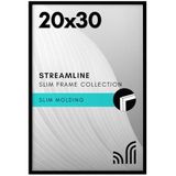 Americanflat Parlak pleksiglaslı 20x30 Poster Çerçevesi - Streamline Koleksiyonu - Duvar Ekranı için İnce Bordür Resim Çerçevesi - Asma Donanımı Dahildir - Siyah
