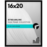 Americanflat Siyah 16x20 Resim Çerçevesi - Parlak Pleksiglaslı İnce Bordürlü Fotoğraf Çerçevesi - Yatay veya Dikey Görüntü Formatı için Asma Donanımlı Duvar Resim Çerçevesi
