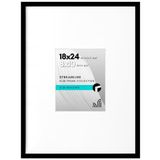 Americanflat Siyah 18x24 Poster Çerçevesi - Mat ile 8x10 Resim Çerçevesi veya 18x24 Çerçeve olarak kullanın - Pleksiglas Kapaklı İnce Kenarlıklı Fotoğraf Çerçevesi - Dikey veya Yatay Duvar Ekranı